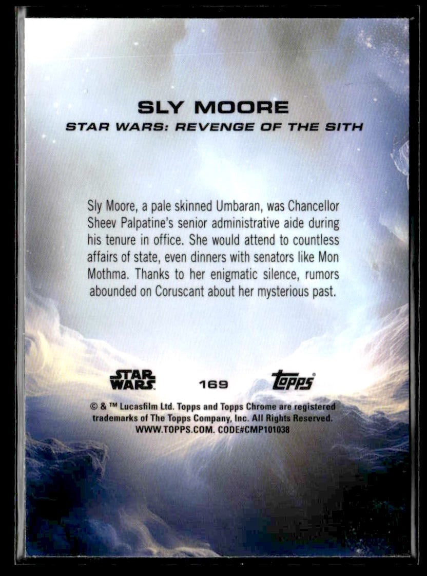 2025 Topps Chrome Sapphire Star Wars #169 Sly Moore Green Sapphire #39/99