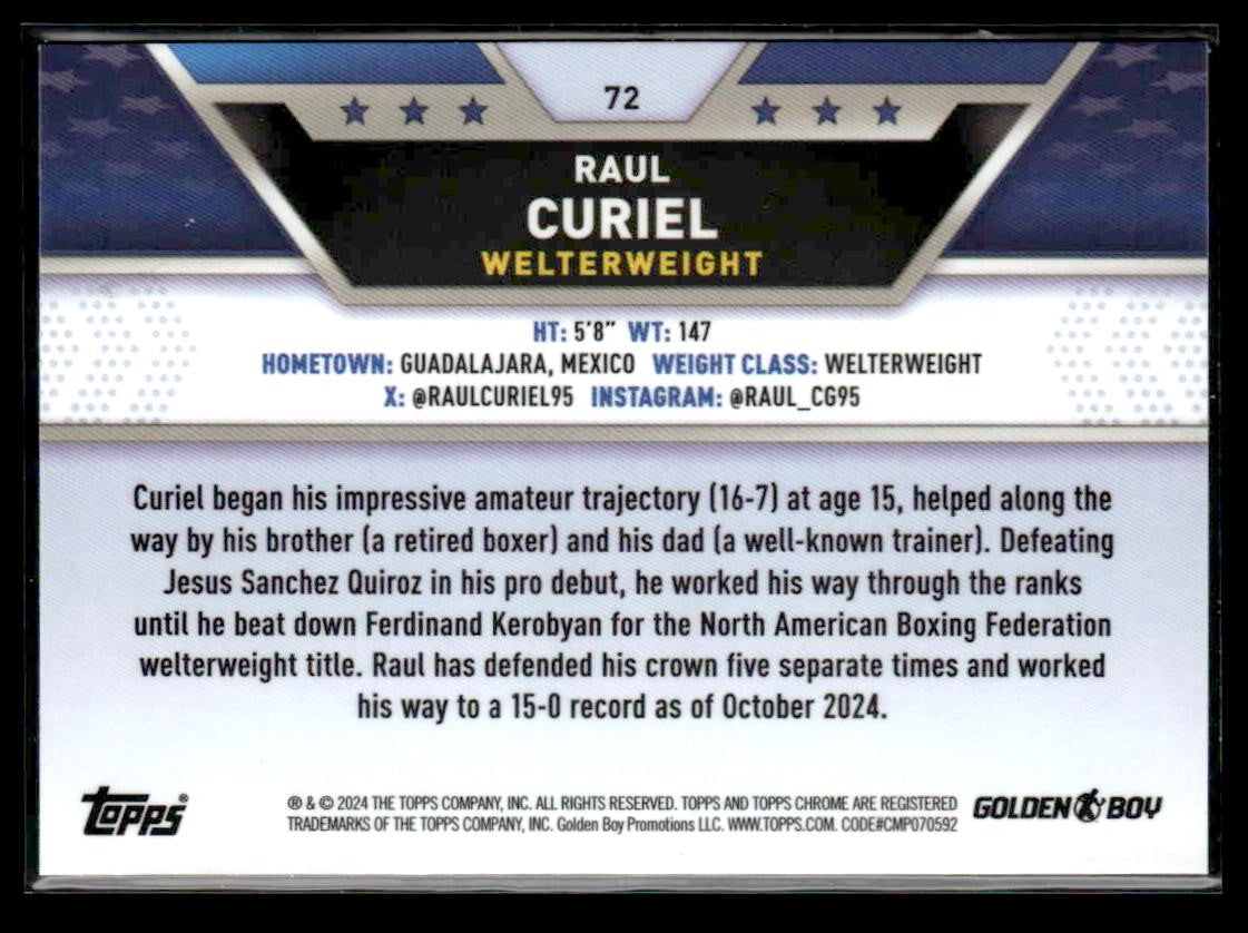 2024 Topps Chrome #72 Raul Curiel
