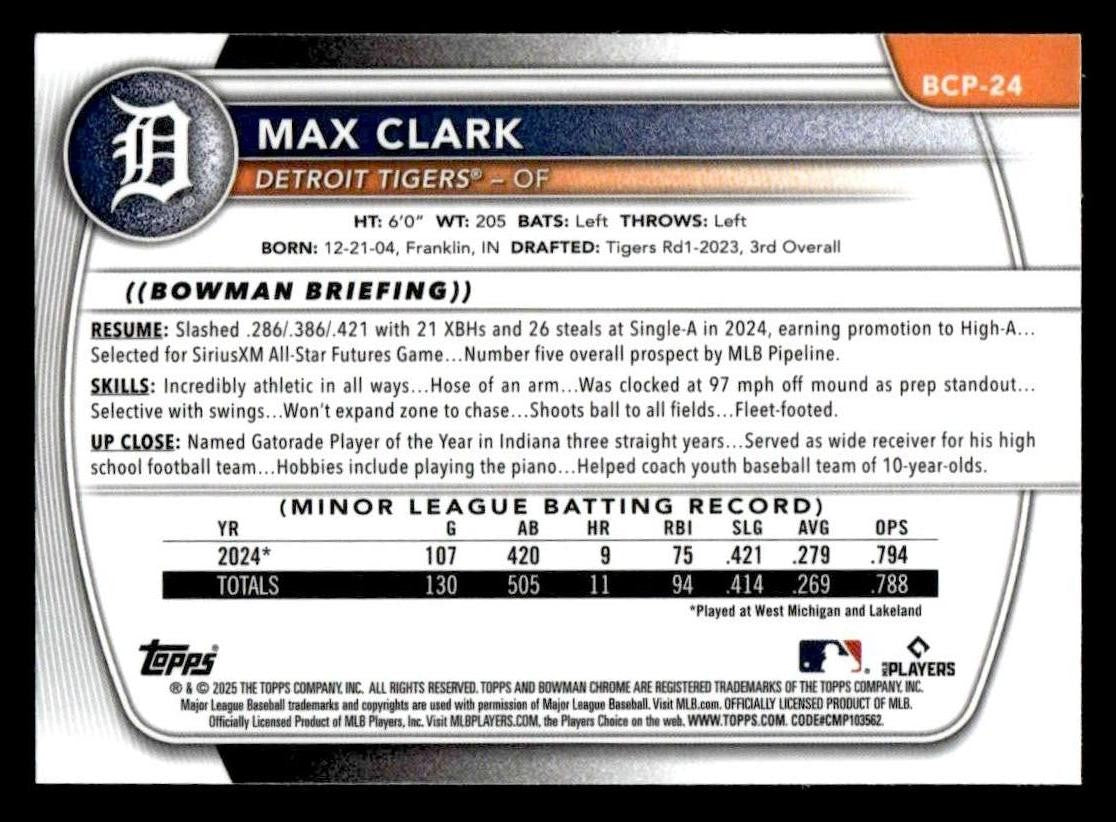 2025 Bowman #BP-24 Max Clark Mega Refractor
