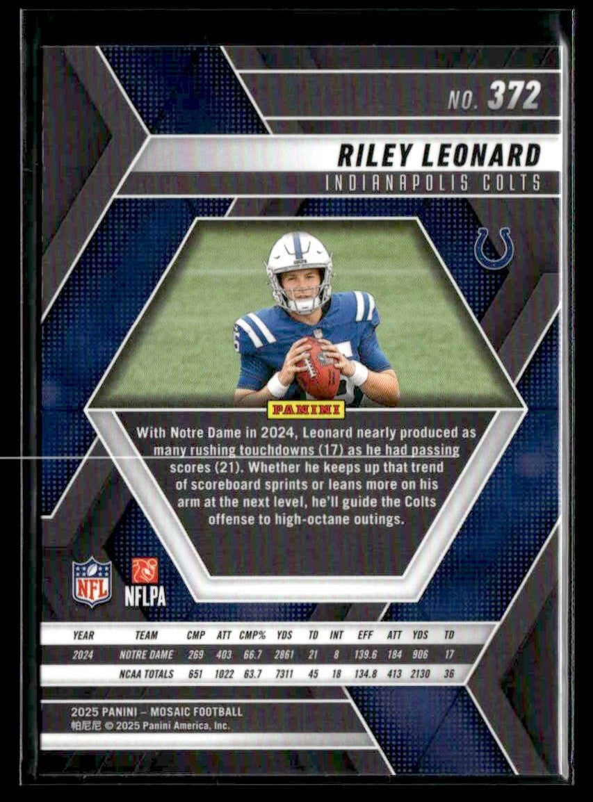 2025 Panini Mosaic #372 Riley Leonard