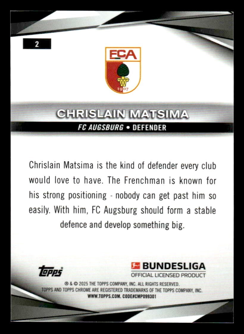 2025 Topps Sapphire Edition Bundesliga #2 Chrislain Matsima