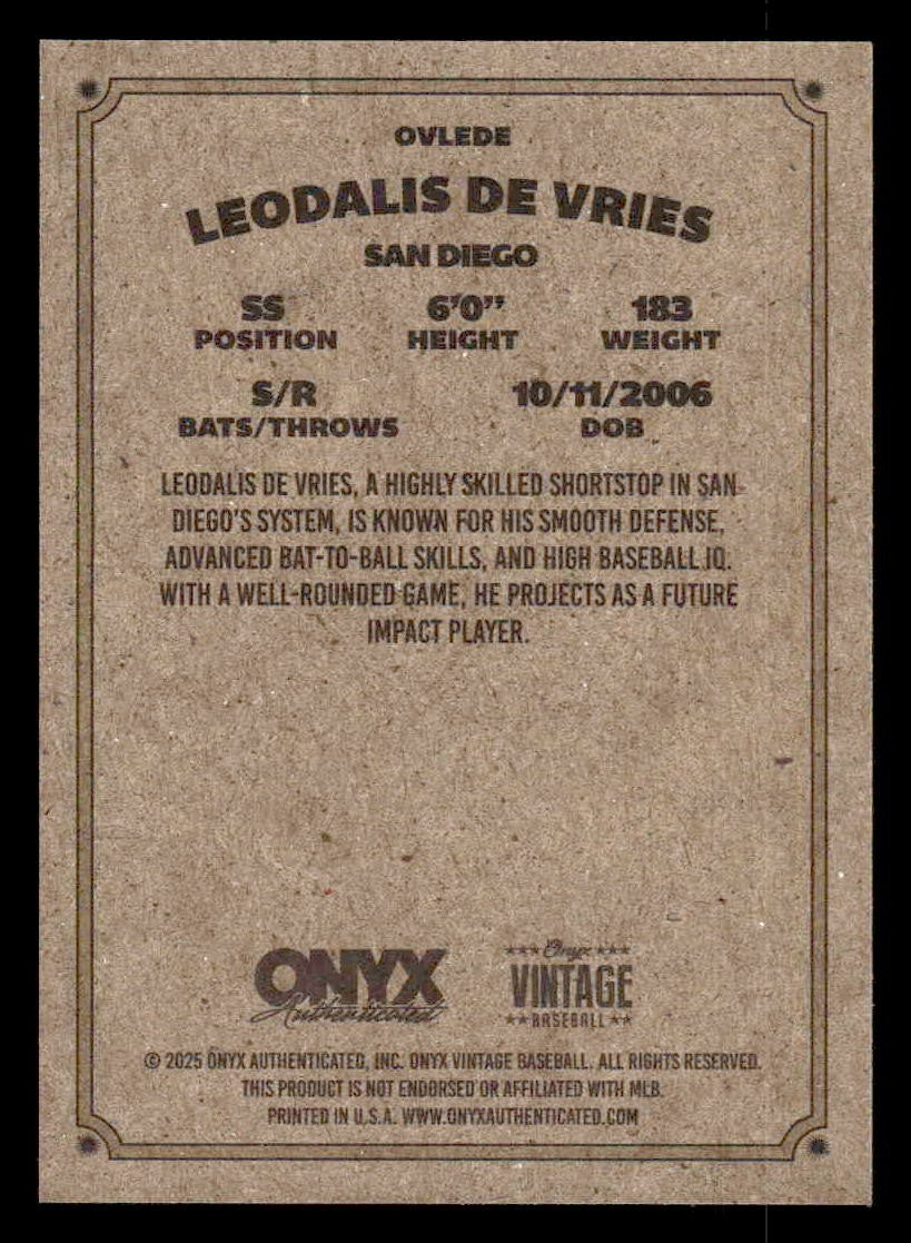 2025 Onyx Vintage #OVLEDE Leodalis De Vries