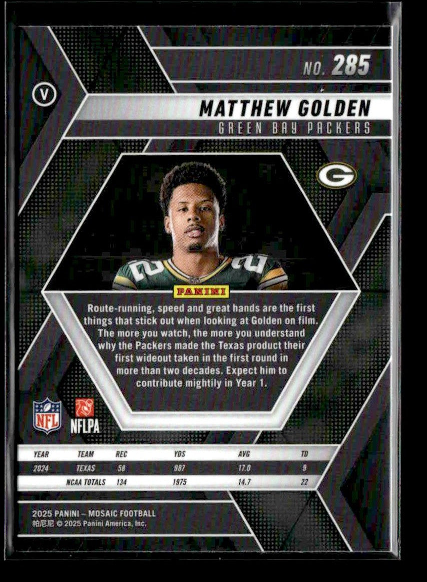 2025 Panini Mosaic #285 Matthew Golden