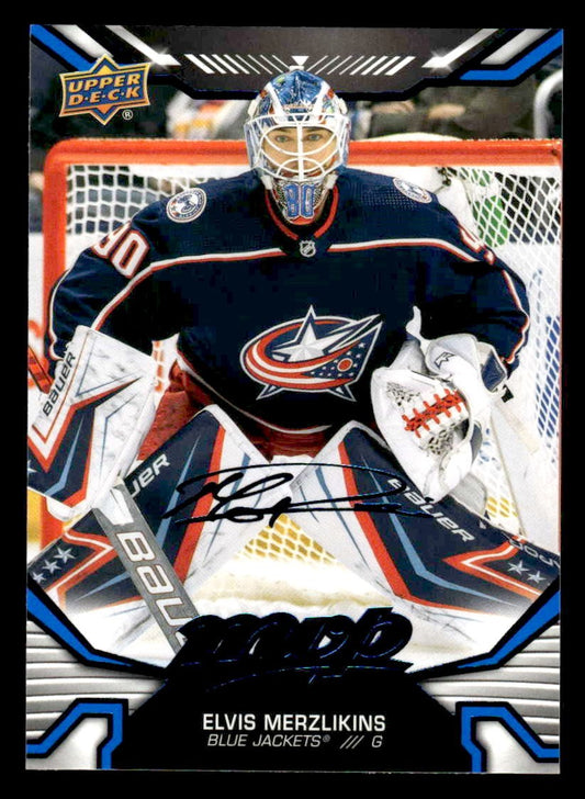 2022-23 Upper Deck MVP #90 Elvis Merzlikins Blue Script