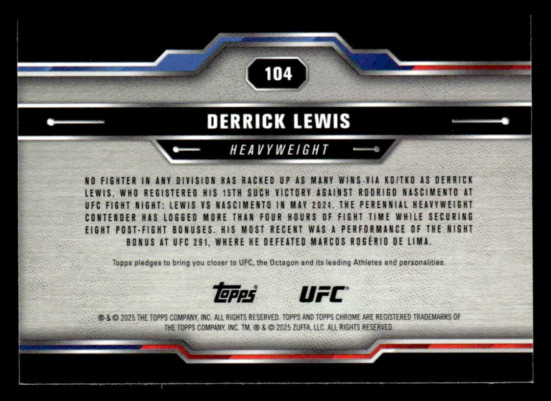 2025 Topps Chrome UFC #104 Derrick Lewis