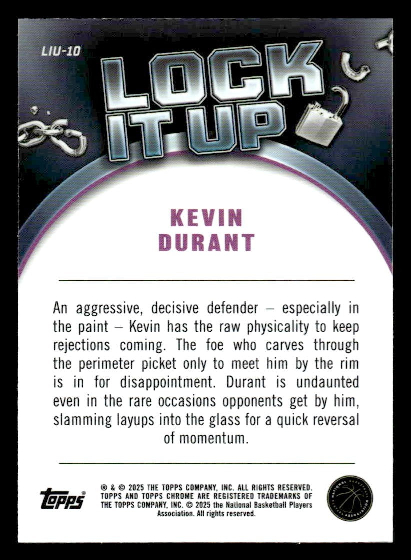 2024-25 Topps Chrome #LIU-10 Kevin Durant Lock It Up