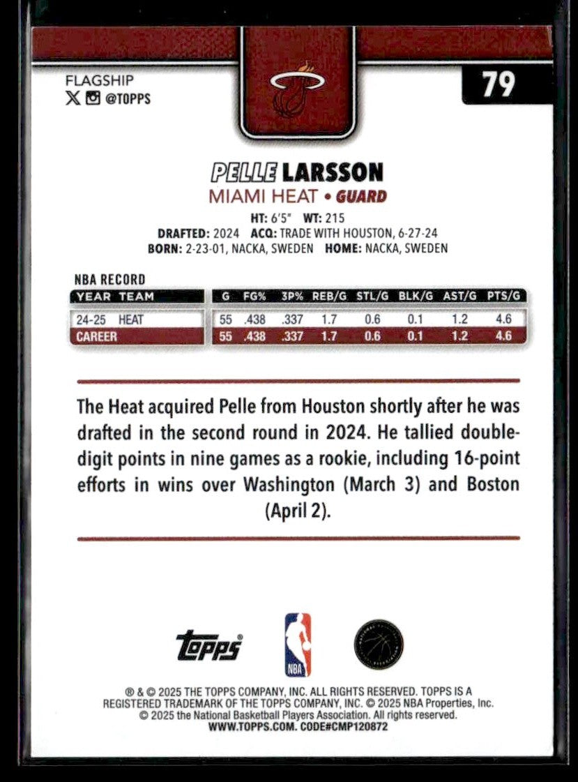 2025-26 Topps #79 Pelle Larsson