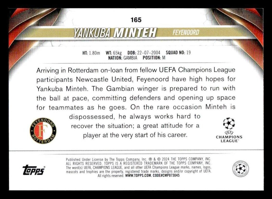 2023-24 Topps Jade Edition UEFA Club Competitions #165 Yankuba Minteh