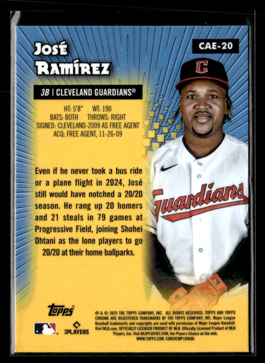 2025 Topps Chrome #CAE-20 Jose Ramirez Chrome All-Etch