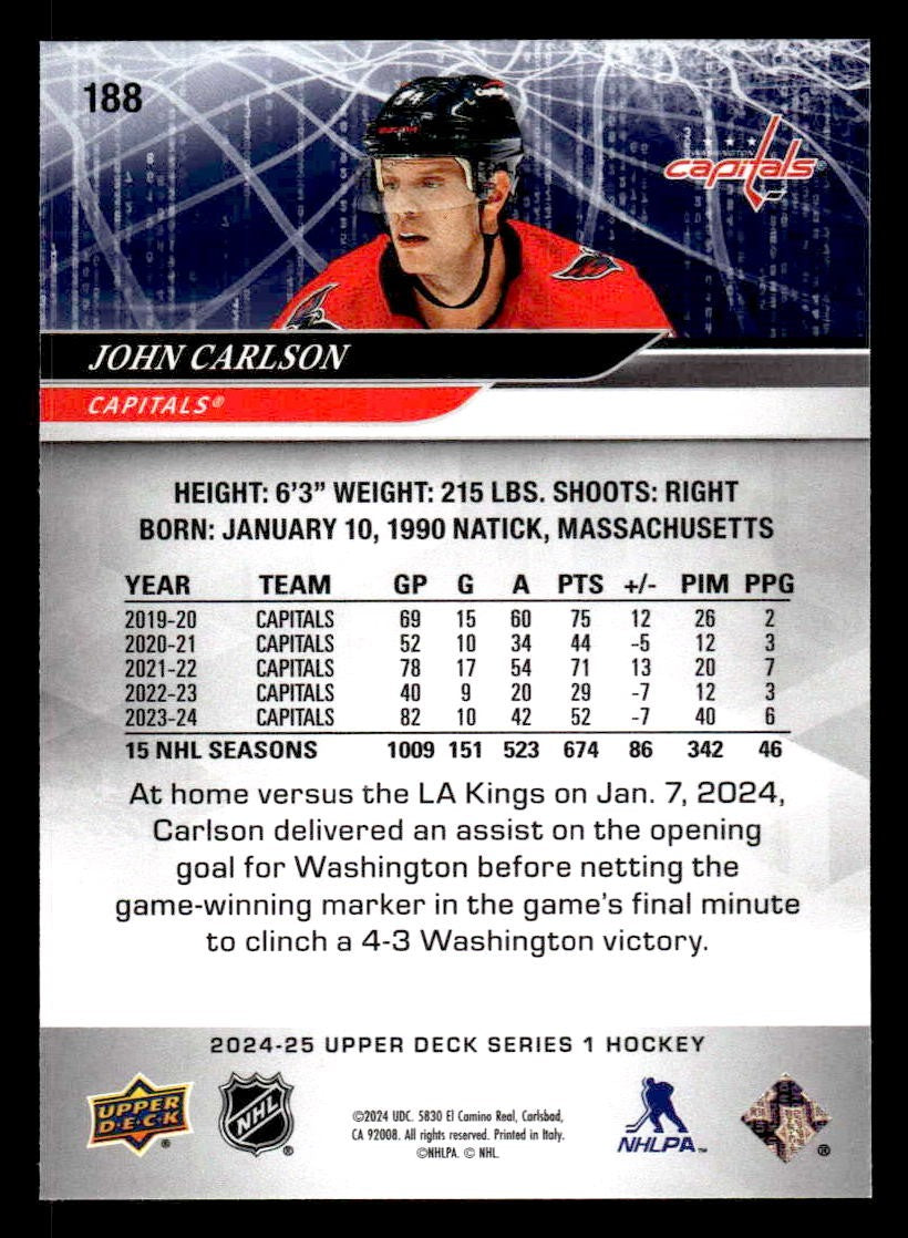 2024-25 Upper Deck #188 John Carlson