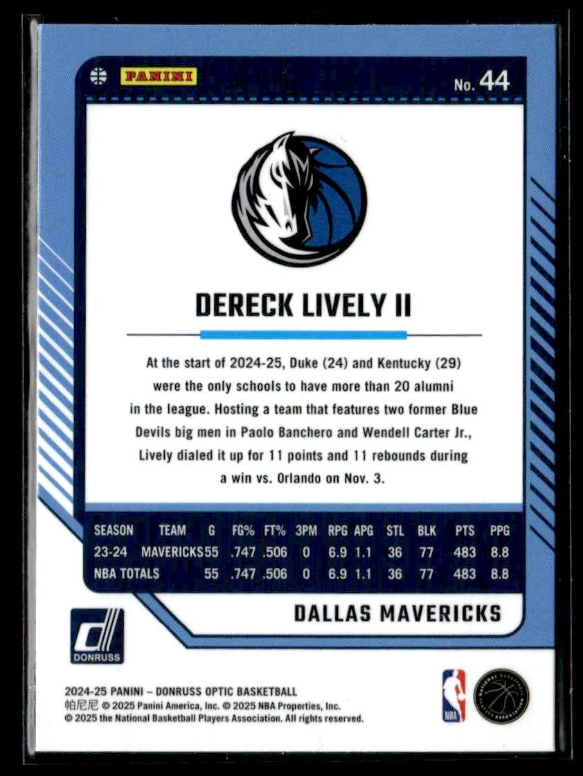2024-25 Donruss Optic #44 Dereck Lively II