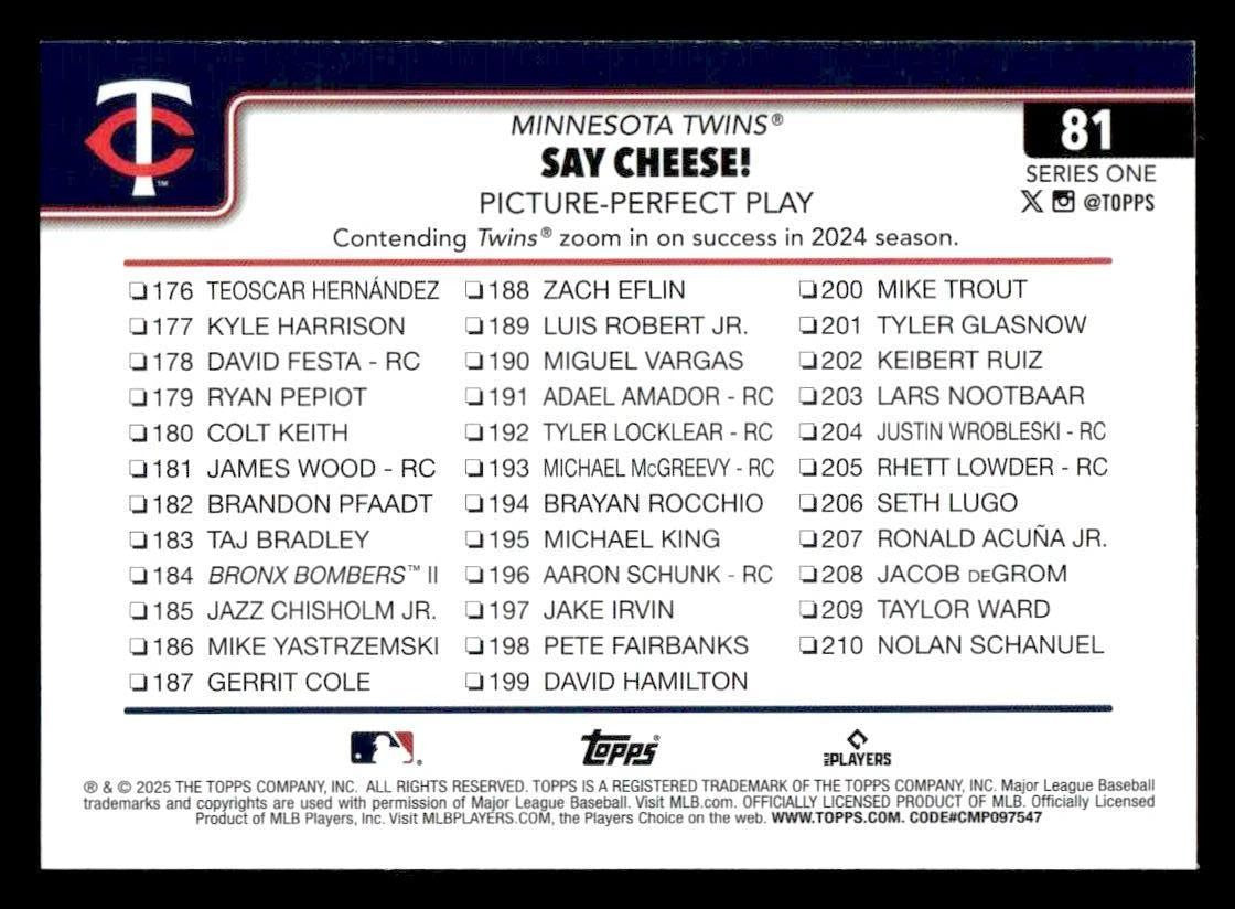 2025 Topps #81 Say Cheese! Picture-Perfect Play