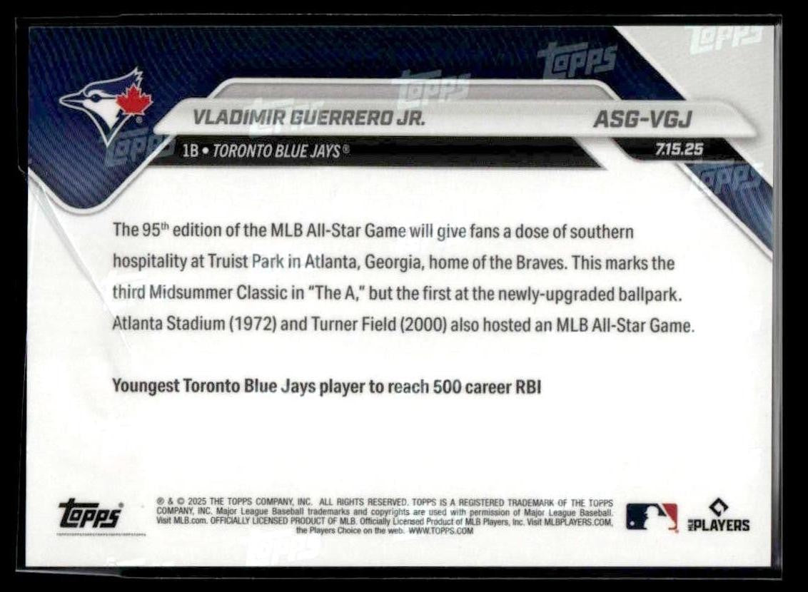 2025 Topps Now MLB All-Star Game #ASG-VGJ Vladimir Guerrero Jr.