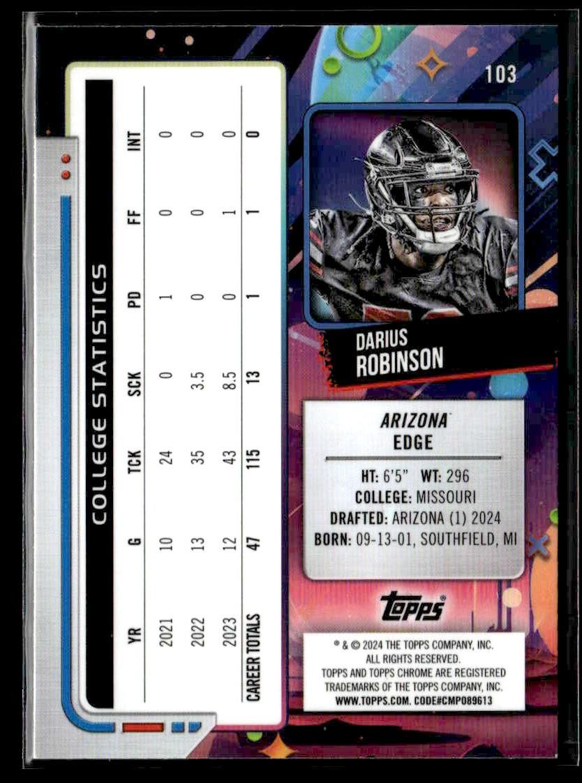 2024 Topps Chrome Cosmic #103 Darius Robinson