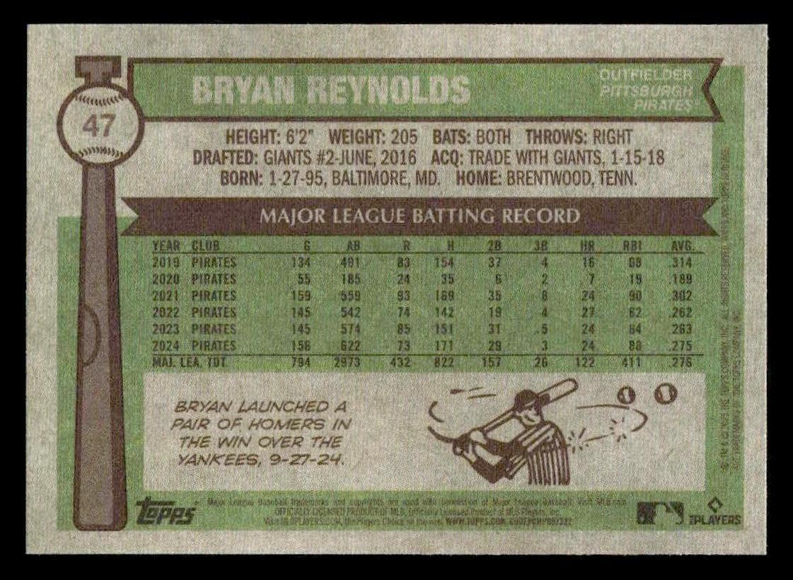 2025 Topps Heritage #47 Bryan Reynolds