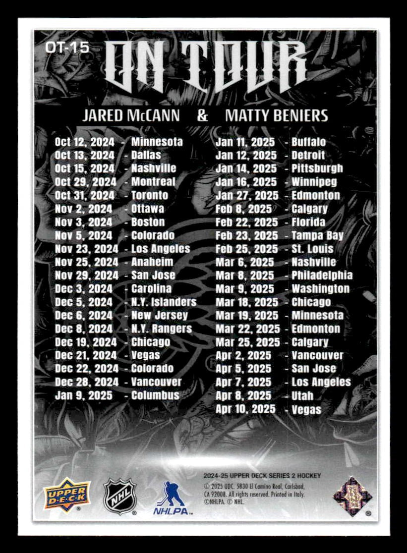 2024-25 Upper Deck #OT-15 Jared McCann / Matty Beniers On Tour