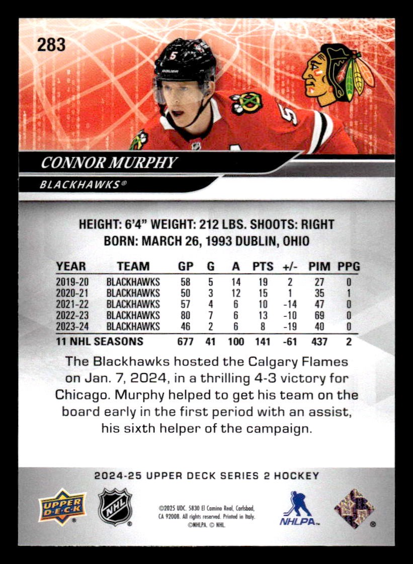 2024-25 Upper Deck #283 Connor Murphy