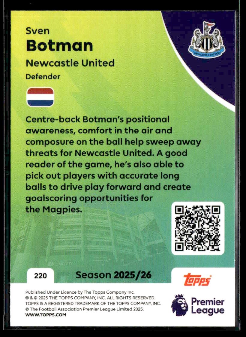 2025-26 Topps Premier League #220 Sven Botman