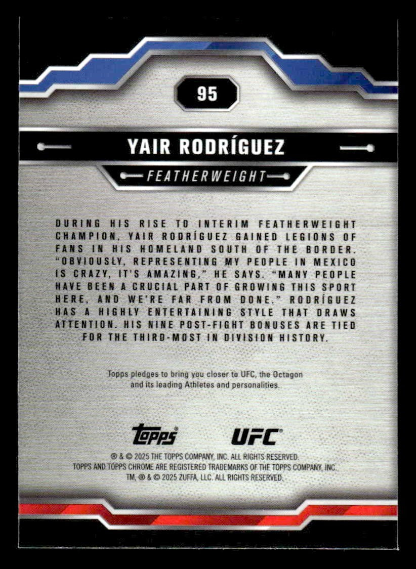 2025 Topps Chrome Sapphire Edition UFC #95 Yair Rodríguez
