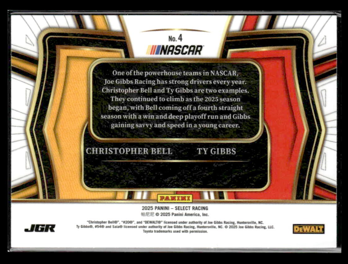 2025 Panini Select #4 Christopher Bell / Ty Gibbs Tandem Draft