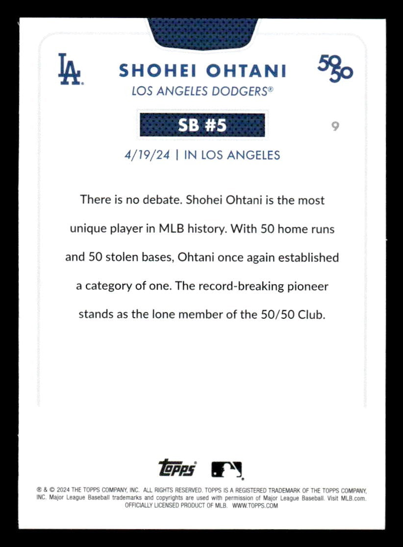 2024 Topps 50/50: Shohei Ohtani #9 Shohei Ohtani