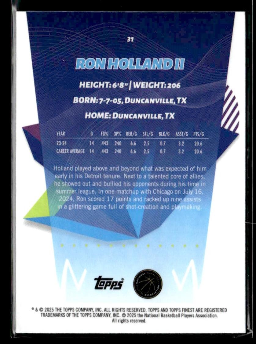 2024-25 Finest #31 Ron Holland II