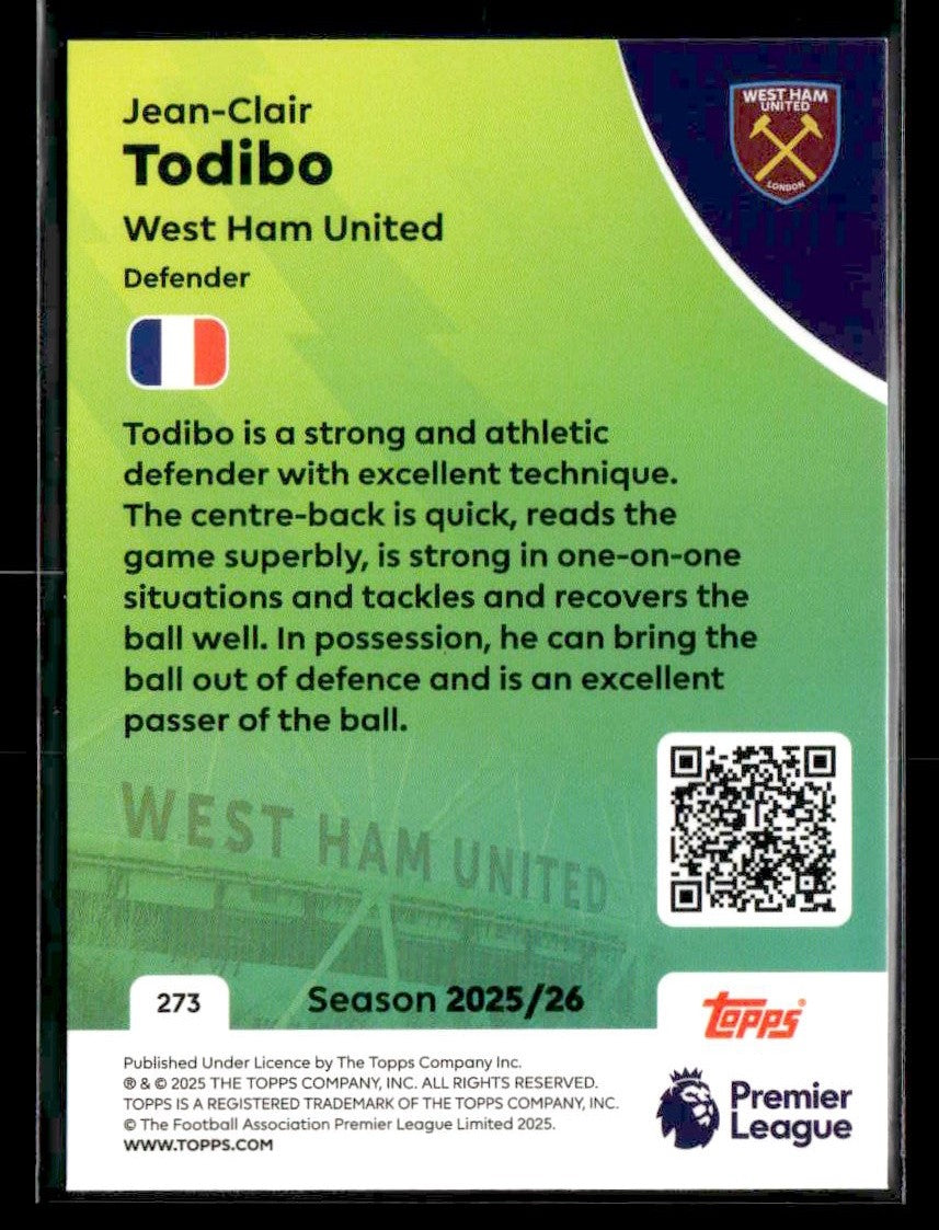 2025-26 Topps Premier League #273 Jean-Clair Todibo