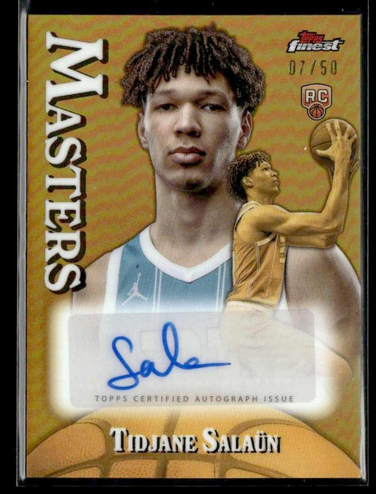 2024-25 Topps Finest #MA-TSA Tidjane Salaün Masters Autographs Gold Refractor