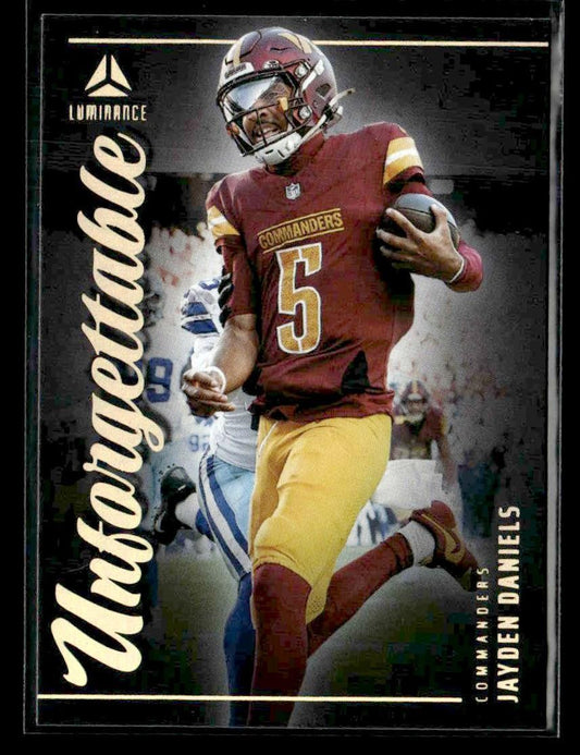 2025 Panini Luminance #1 Jayden Daniels Unforgettable