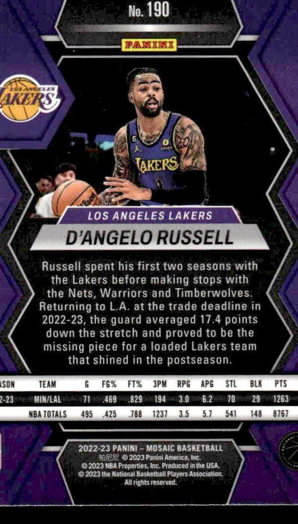2022-23 Panini Mosaic #190 D'Angelo Russell