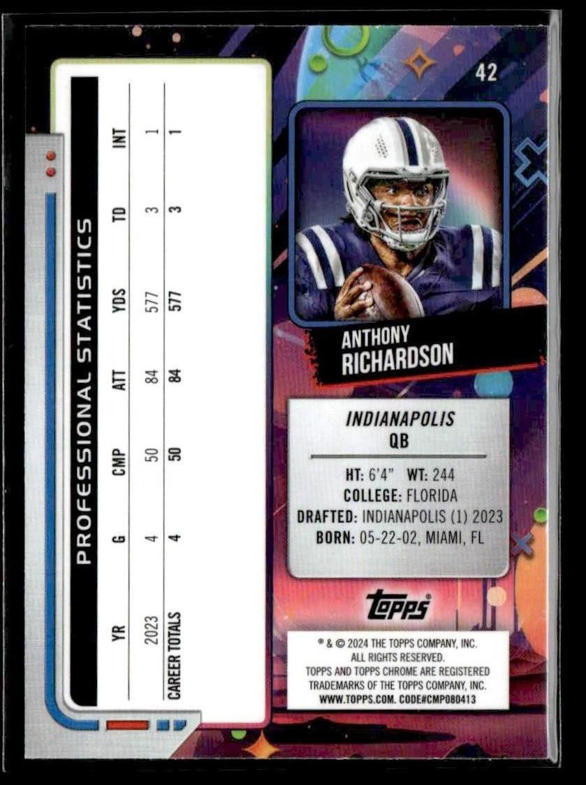 2024 Topps Chrome Cosmic #42 Anthony Richardson