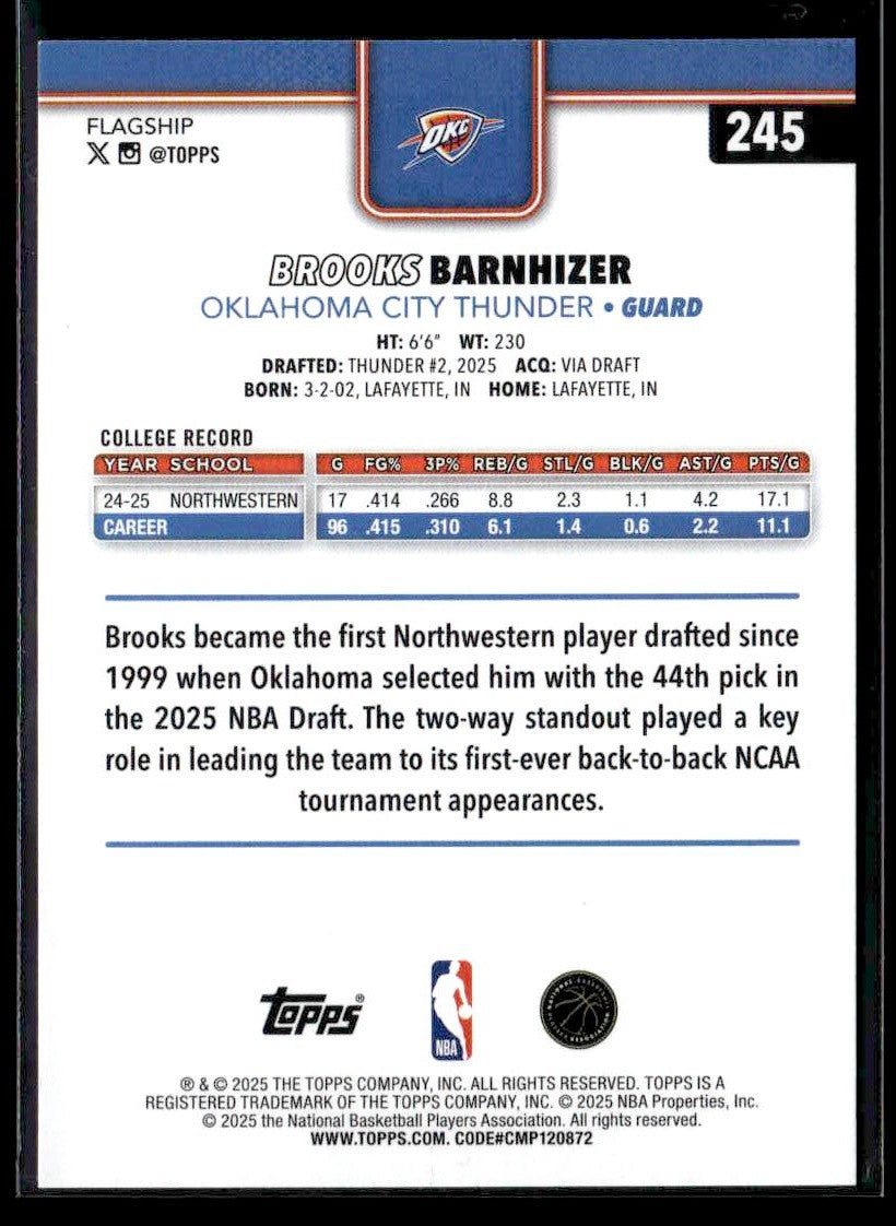 2025-26 Topps #245 Brooks Barnhizer