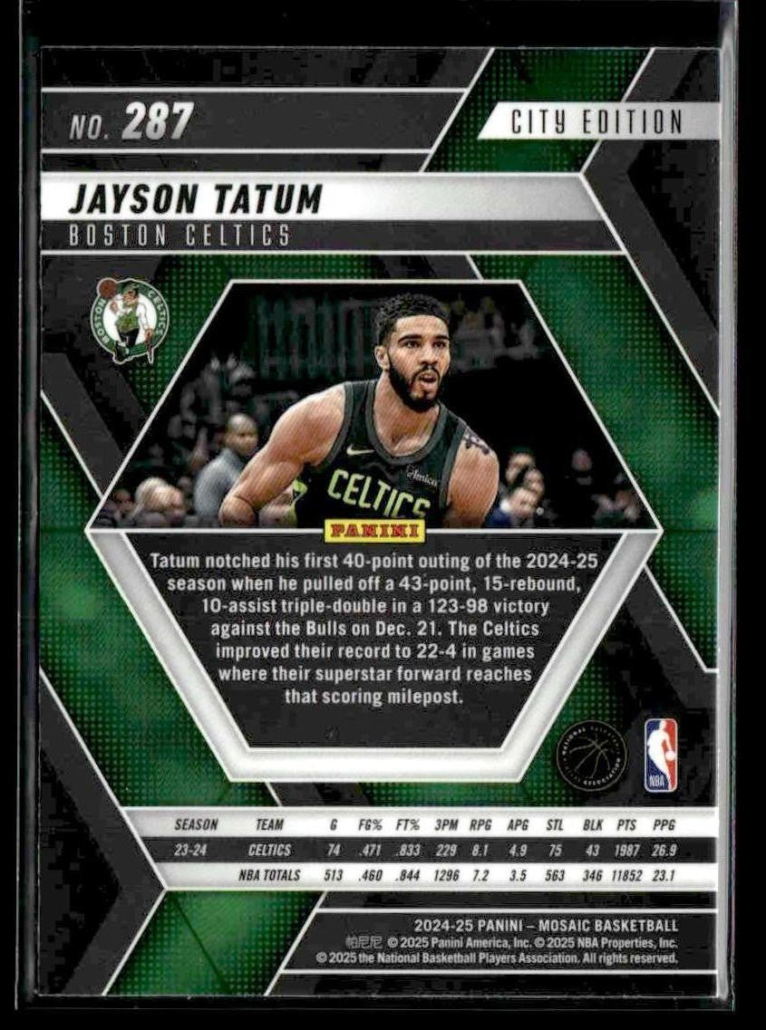 2024-25 Panini Mosaic #287 Jayson Tatum