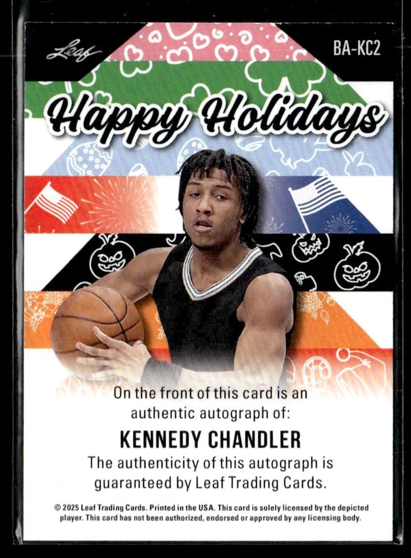 2025 Leaf Holiday #BA-KC2 Kennedy Chandler Happy Holidays