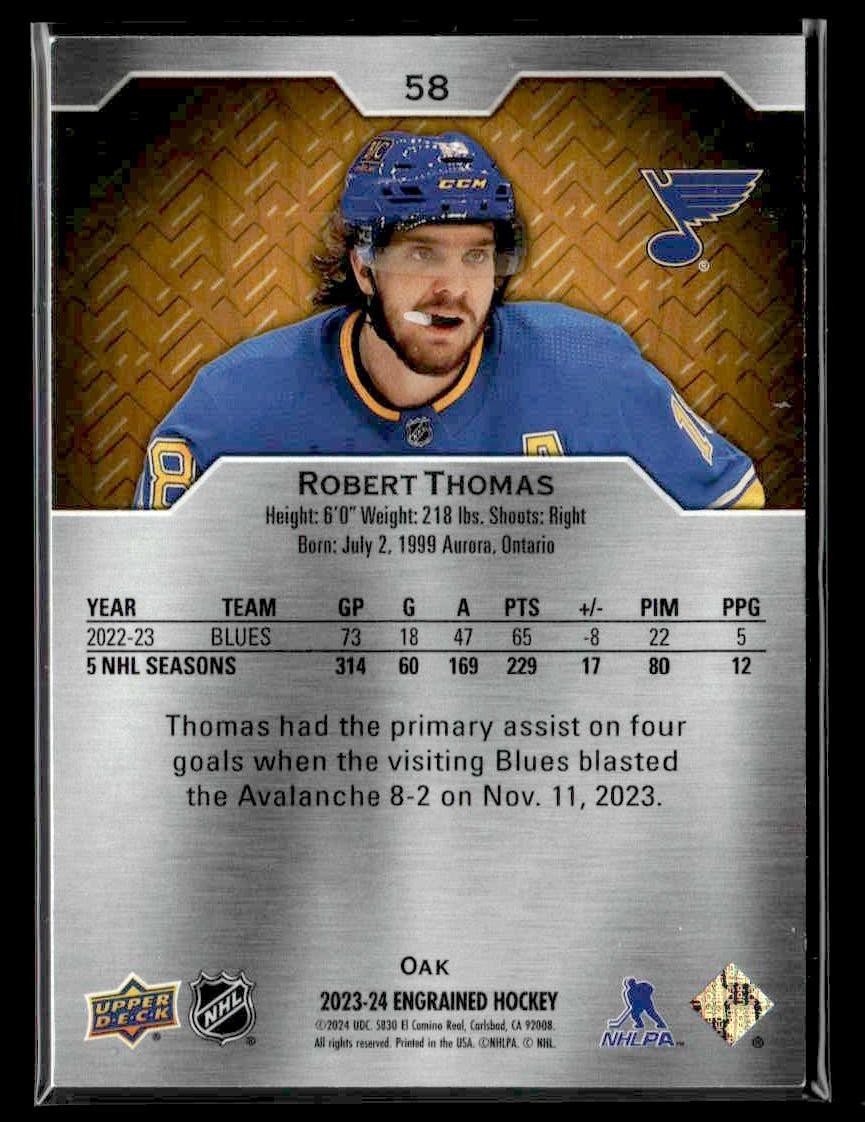 2023-24 Upper Deck Engrained #58 Robert Thomas #/349