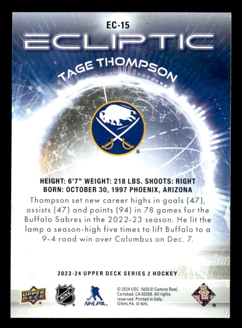 2023-24 Upper Deck #EC-15 Tage Thompson Ecliptic