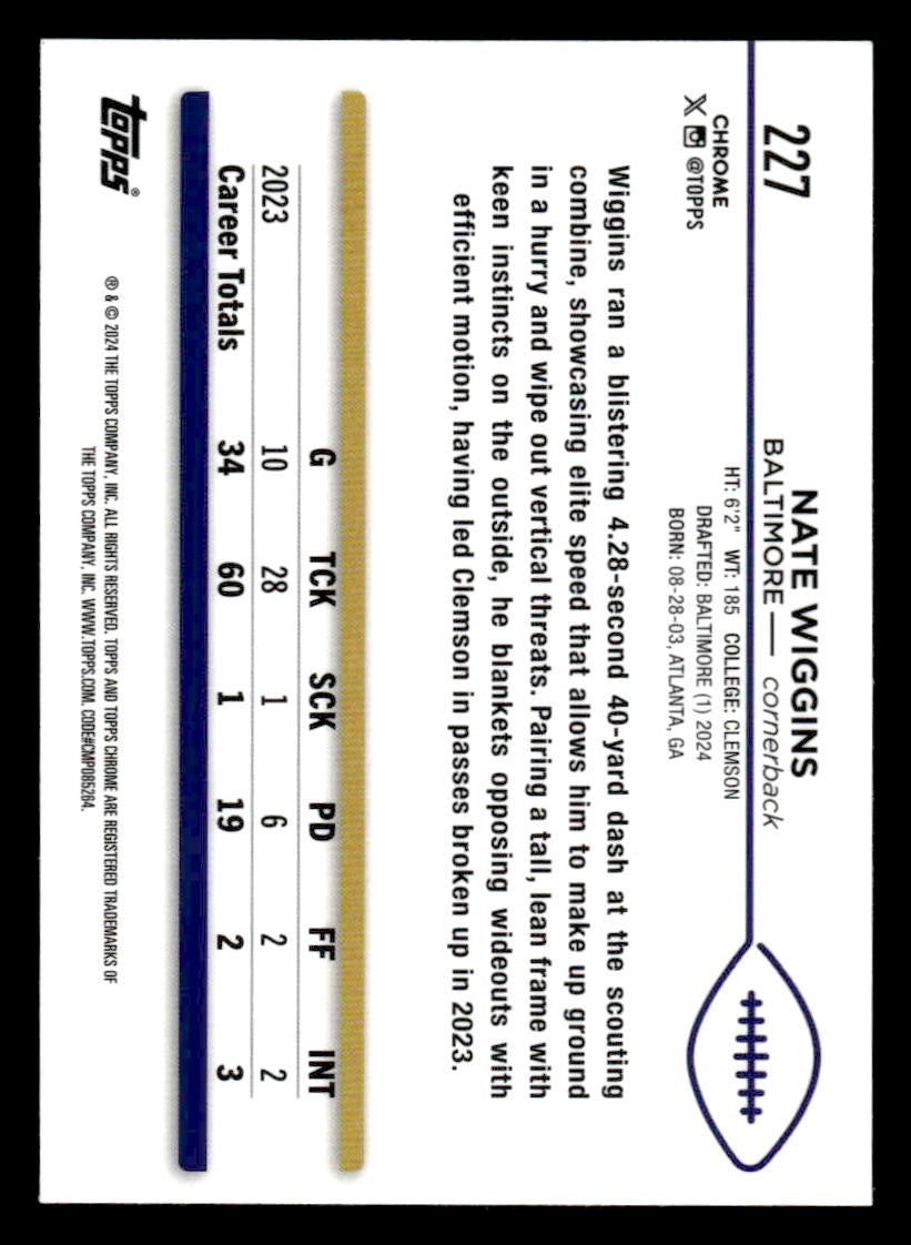 2024 Topps Chrome #227 Nate Wiggins
