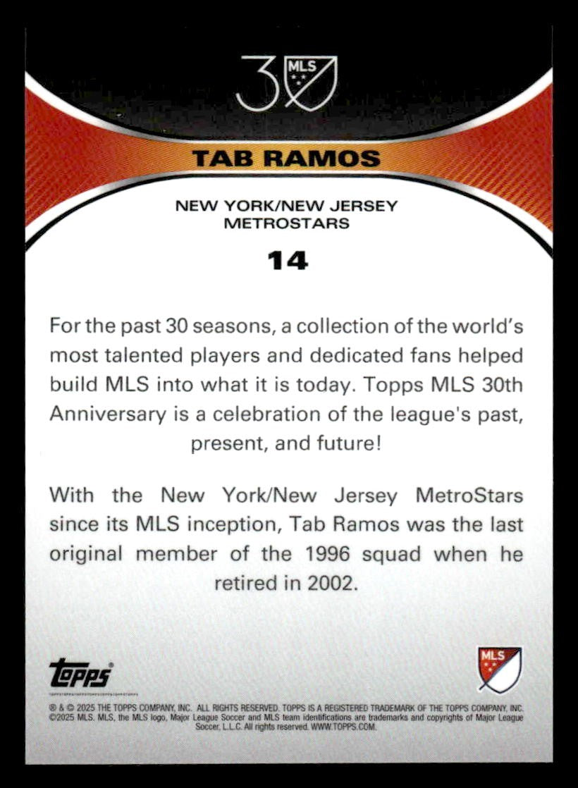 2025 Topps MLS 30th Anniversary Collection #14 Tab Ramos