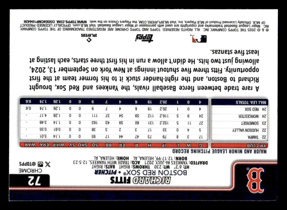 2025 Topps Chrome #72 Richard Fitts