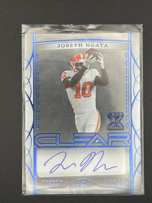2022 Leaf Trinity #CA-JN1 Joseph Ngata Clear Autographs Navy