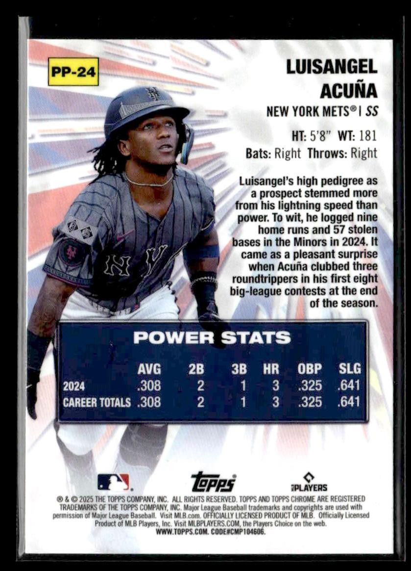 2025 Topps Chrome #PP-24 Luisangel Acuña Power Players