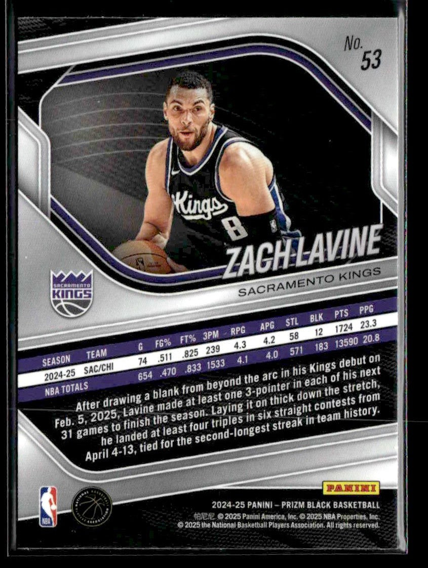 2024-25 Panini Prizm Black #53 Zach Lavine
