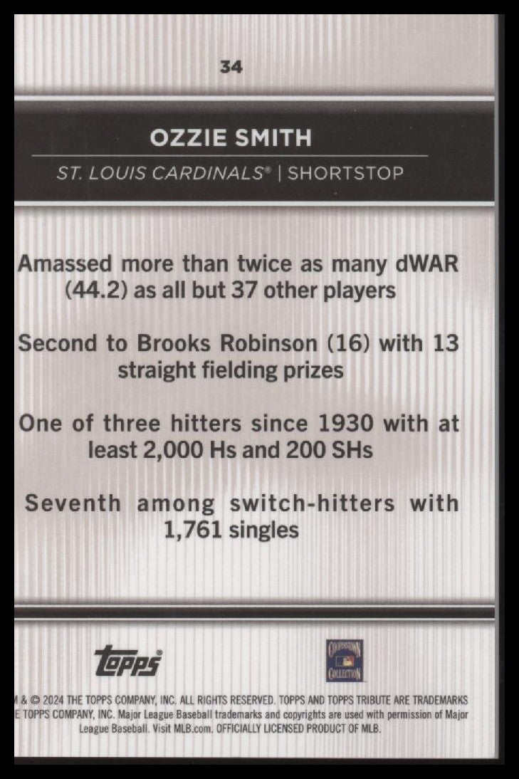2024 Topps Tribute #34 Ozzie Smith