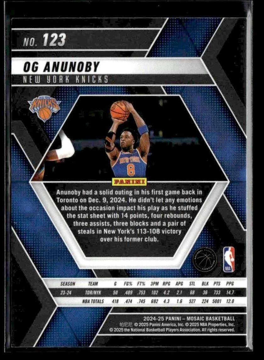 2024-25 Panini Mosaic #123 OG Anunoby