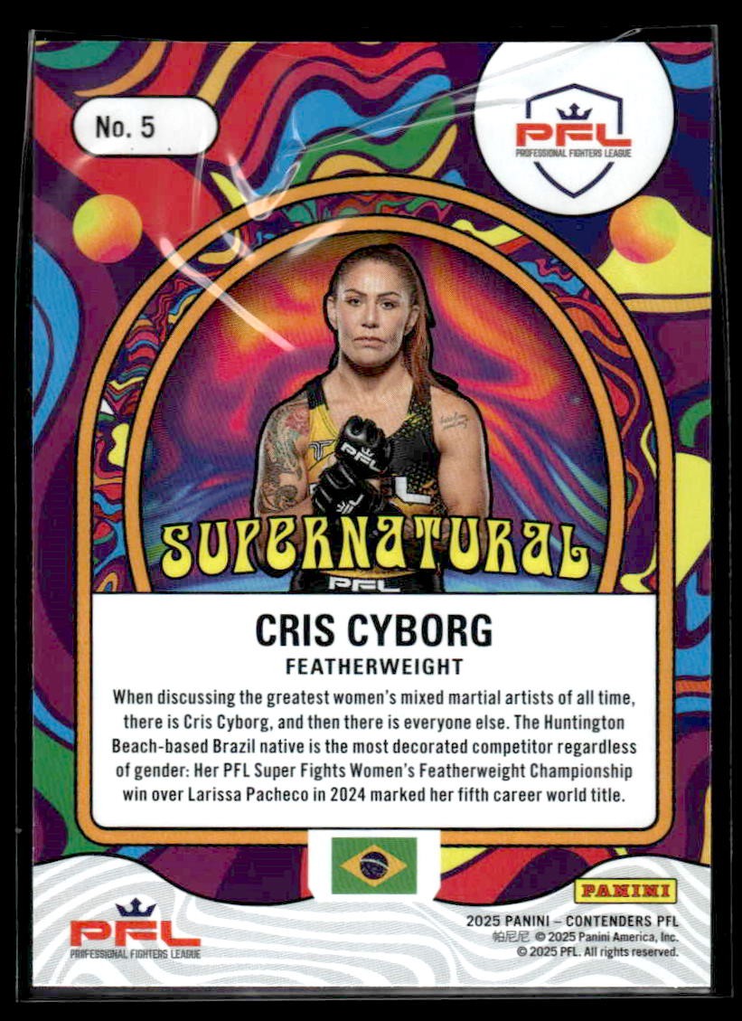 2025 Panini Contenders PFL #5 Cris Cyborg Supernatural