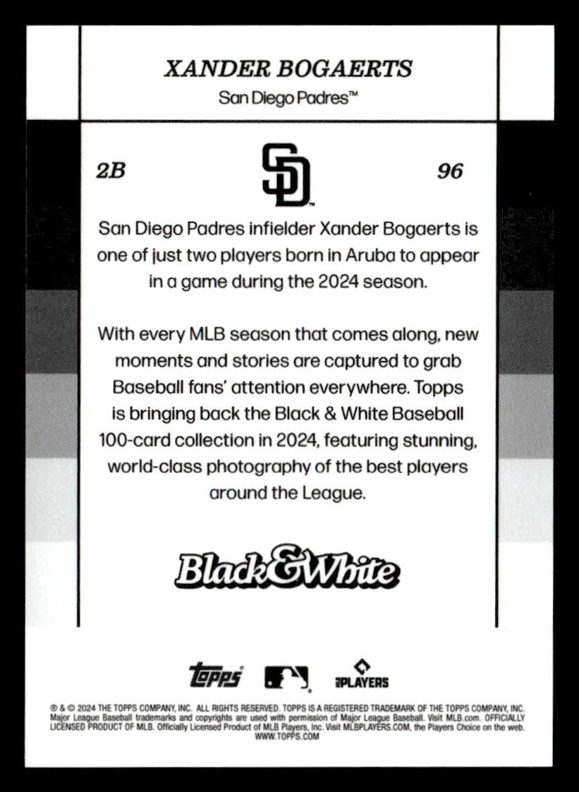 2024 Topps Black & White #96 Xander Bogaerts