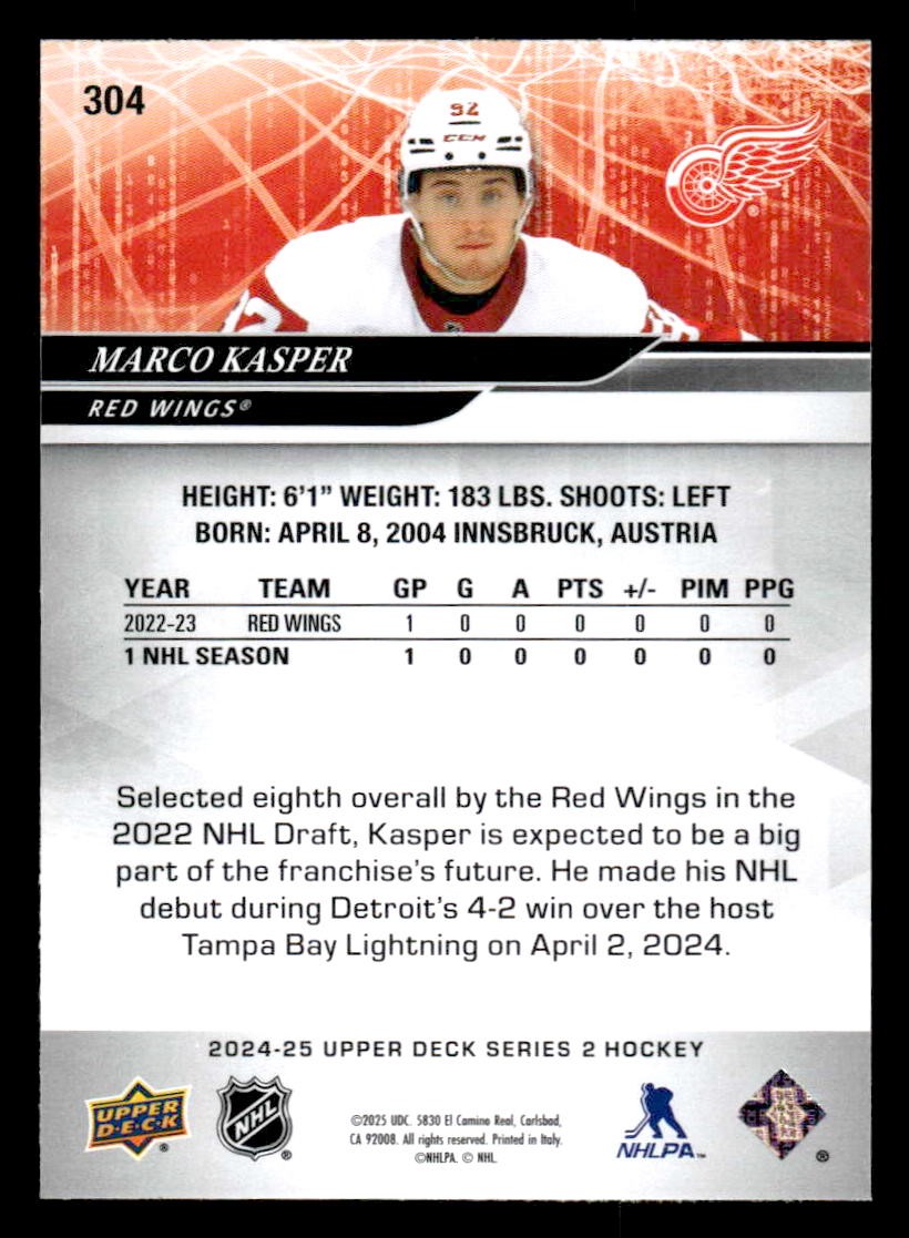 2024-25 Upper Deck #304 Marco Kasper