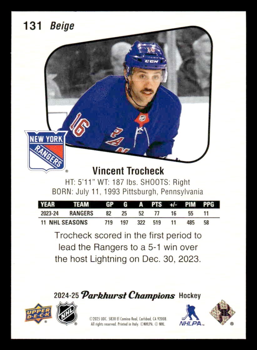 2024-25 Parkhurst Champions #131 Vincent Trocheck