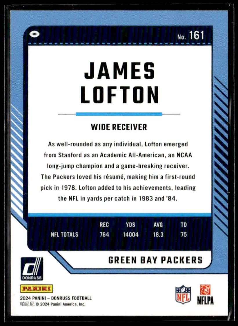 2024 Donruss #161 James Lofton Press Proof Silver #/100