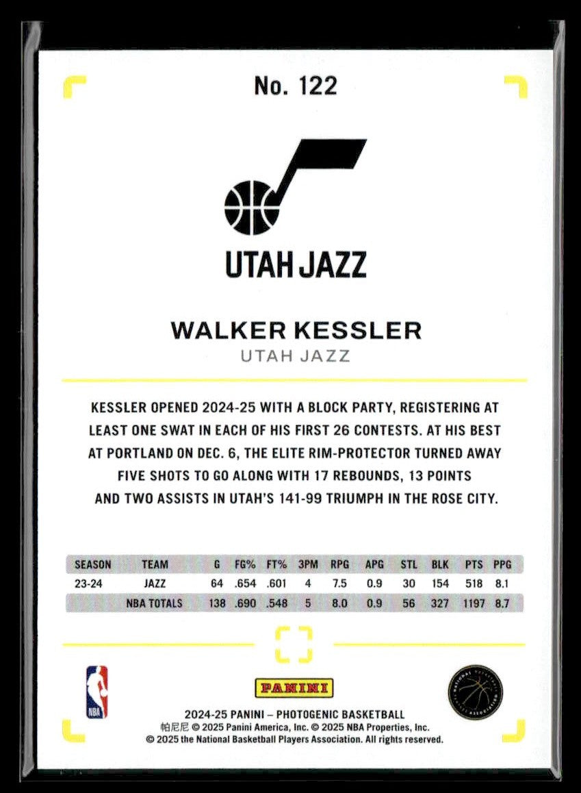 2024-25 Panini PhotoGenic #122 Walker Kessler